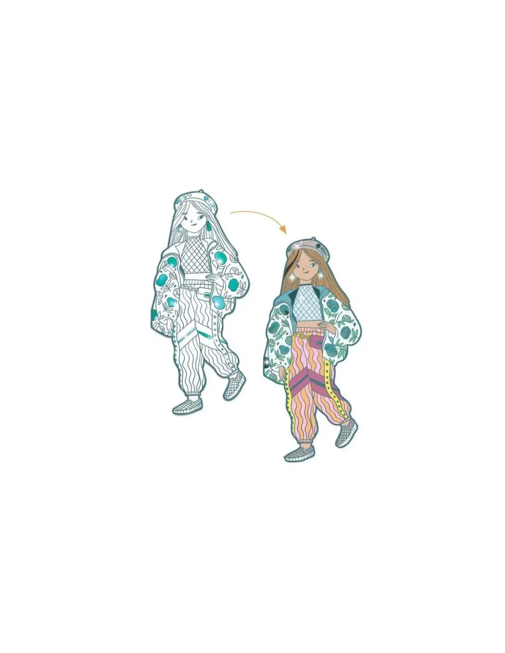 Djeco Coloriage mode Angèle & ses amies Les Demoiselles - Best