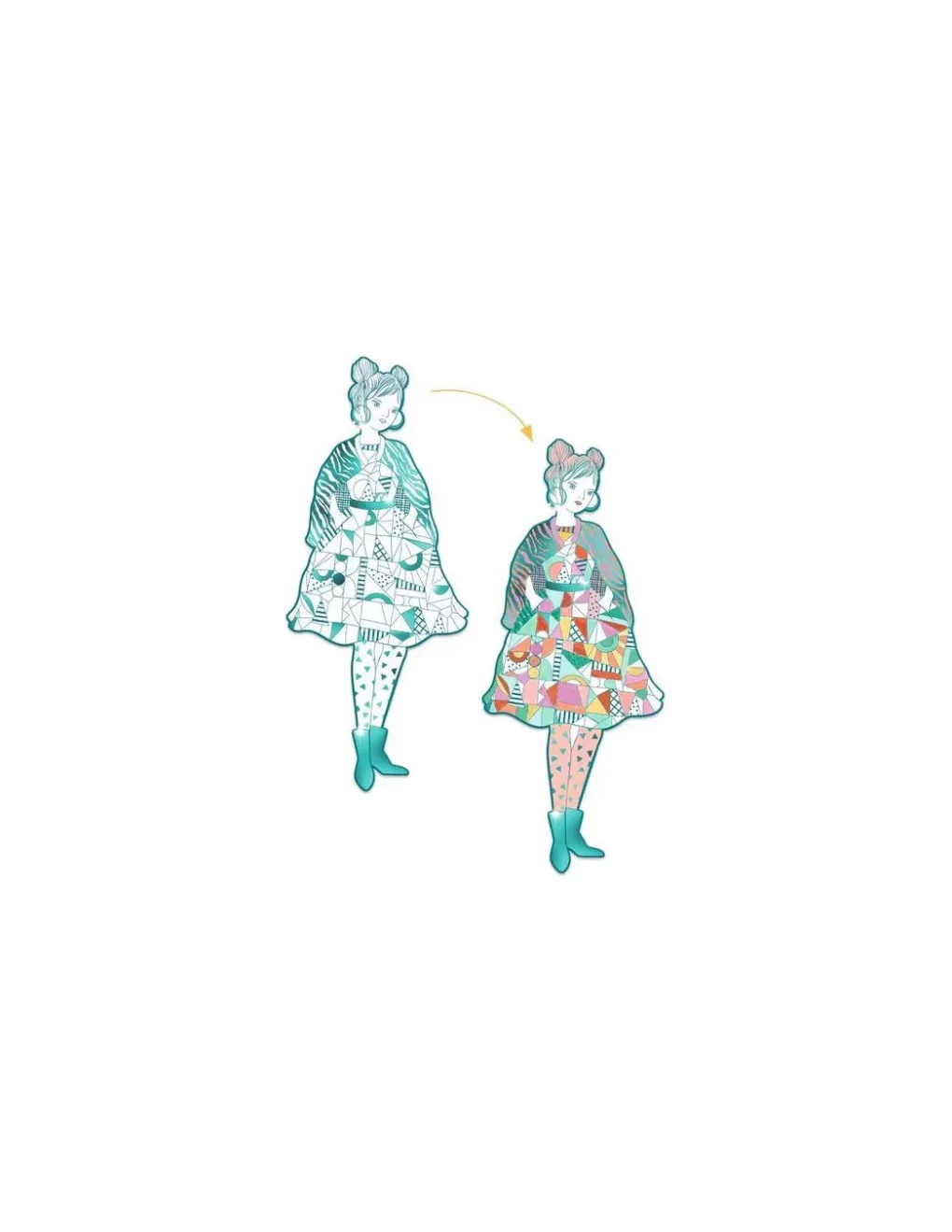 Djeco Coloriage mode Rebekka & ses amies Les Demoiselles - Clearance