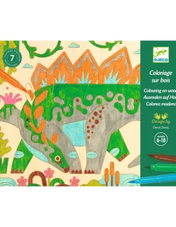 Djeco Coloriage sur bois Dino world - Clearance