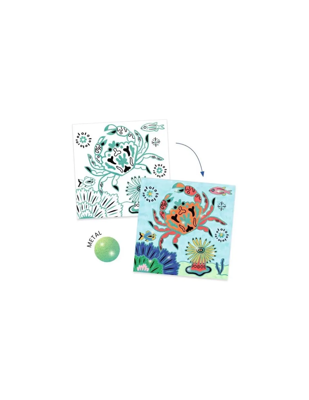 Djeco Coloriages brillants Sous la mer - Sale