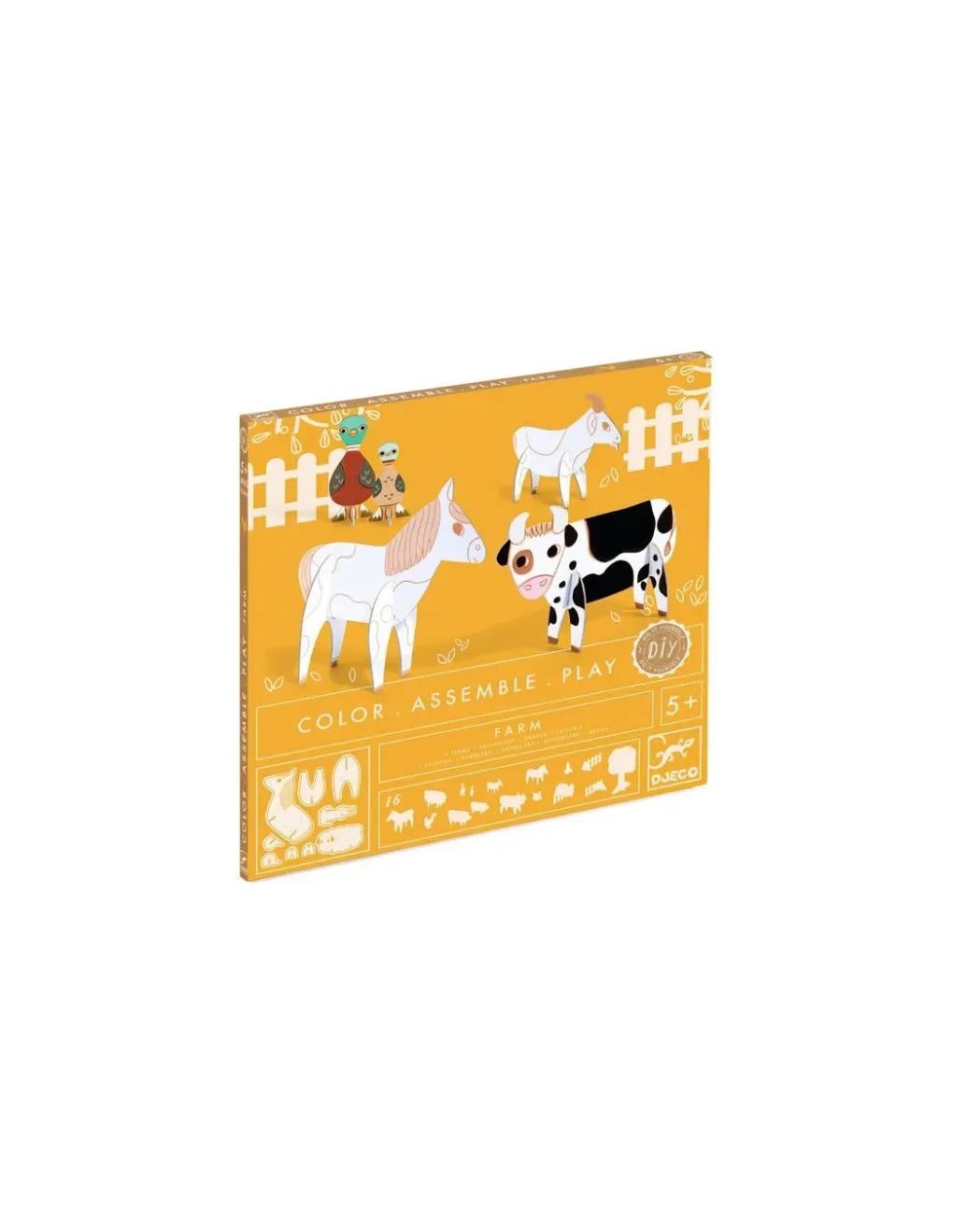 Djeco Colorie assemble et joue DIY Ferme - New