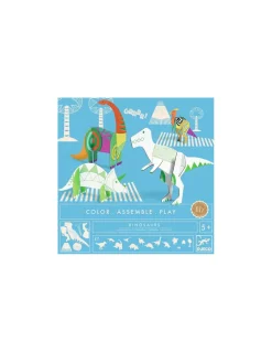 Djeco Colorie assemble et joue DIY Dinosaures - New