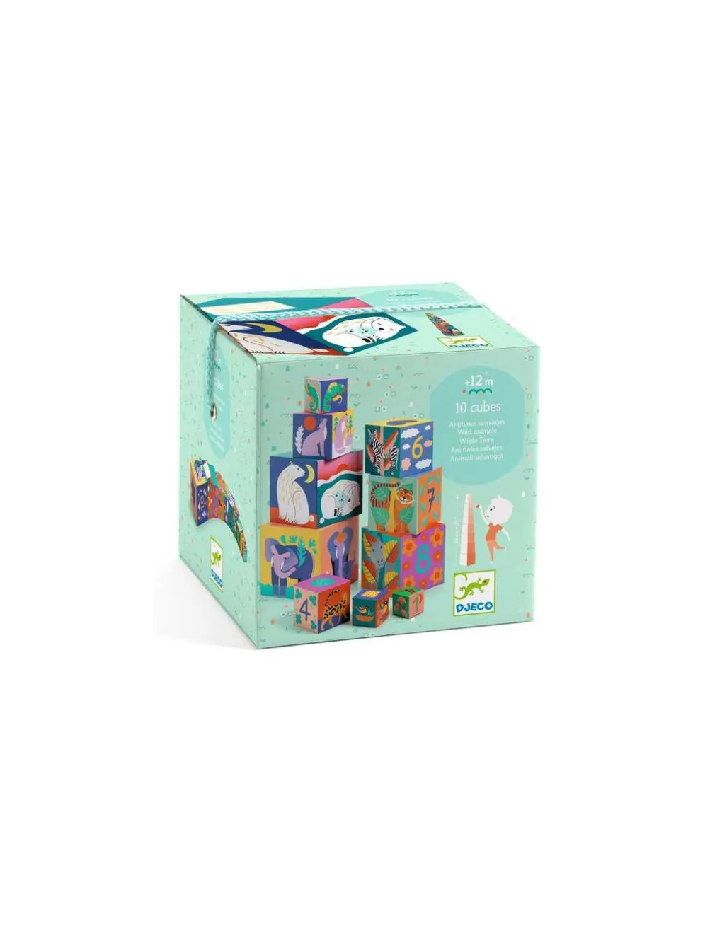 Djeco Cubes à empiler Animaux sauvages - Clearance