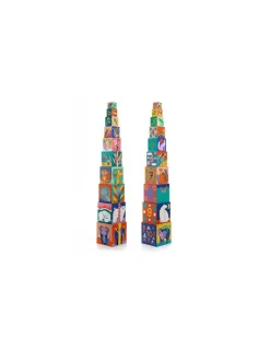 Djeco Cubes à empiler Animaux sauvages - Clearance