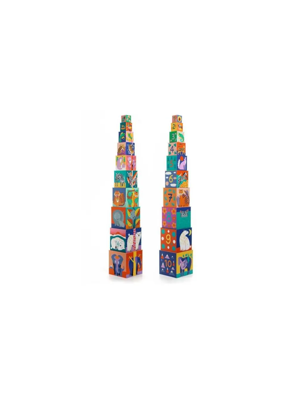 Djeco Cubes à empiler Animaux sauvages - Clearance