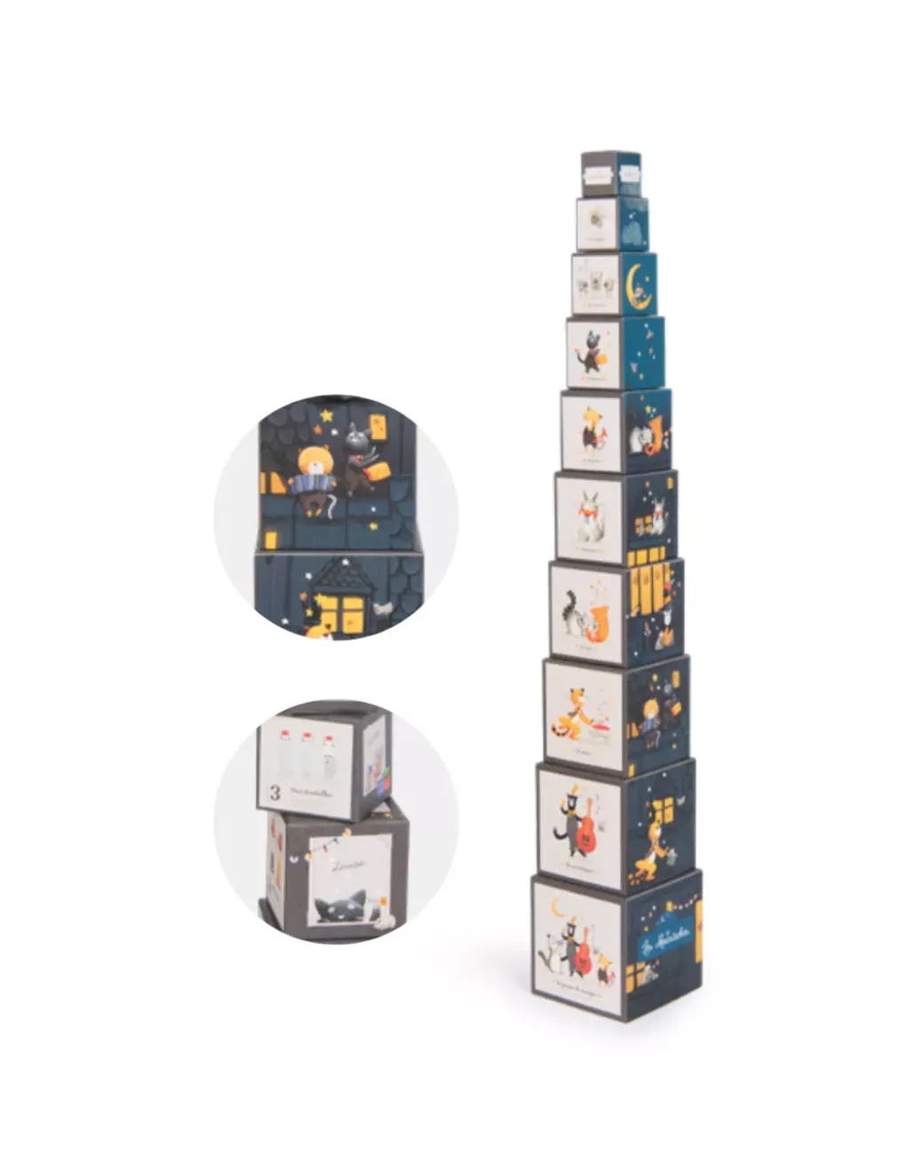 Moulin Roty Cubes empilables Les moustaches - Sale