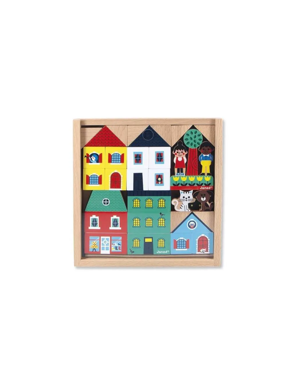 Janod Cubes Ville Cross Roads - Discount