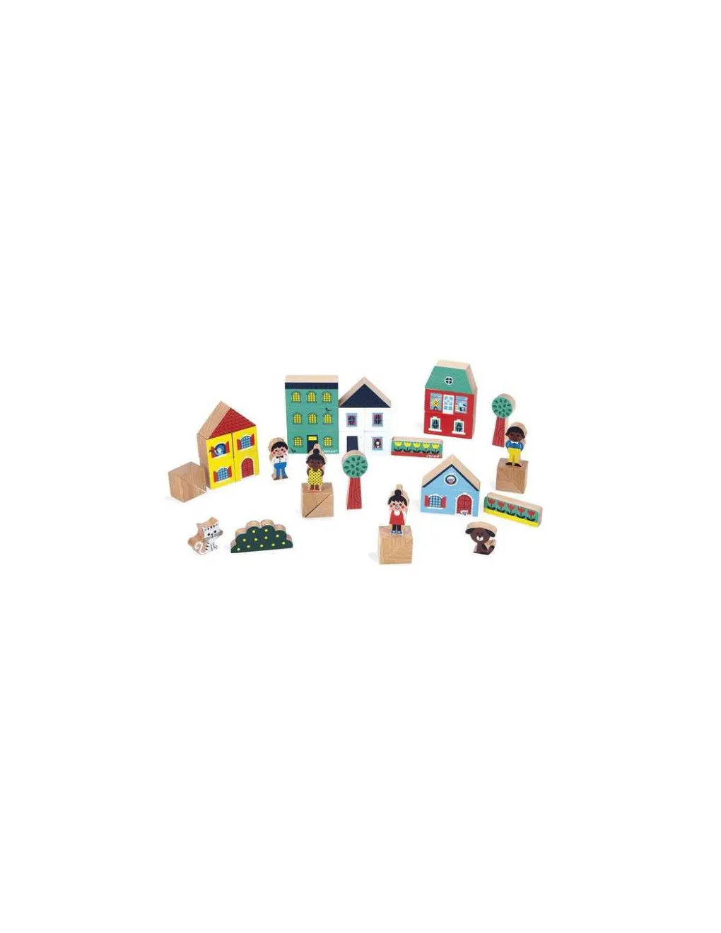 Janod Cubes Ville Cross Roads - Discount