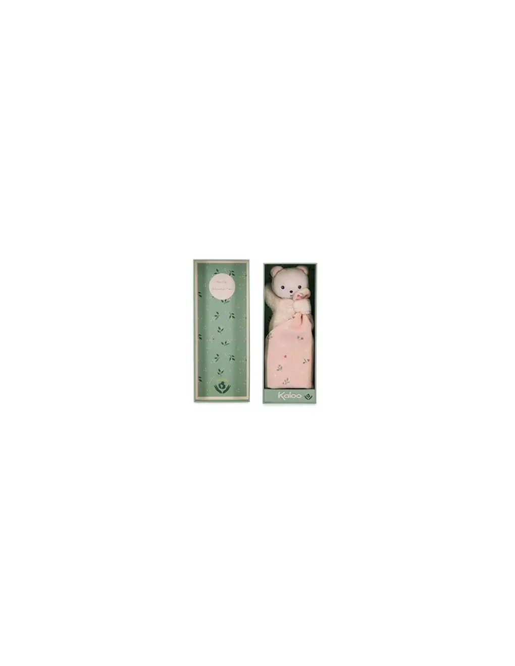 Kaloo Doudou ours Feuilles d'amour Carré Douceur - Discount
