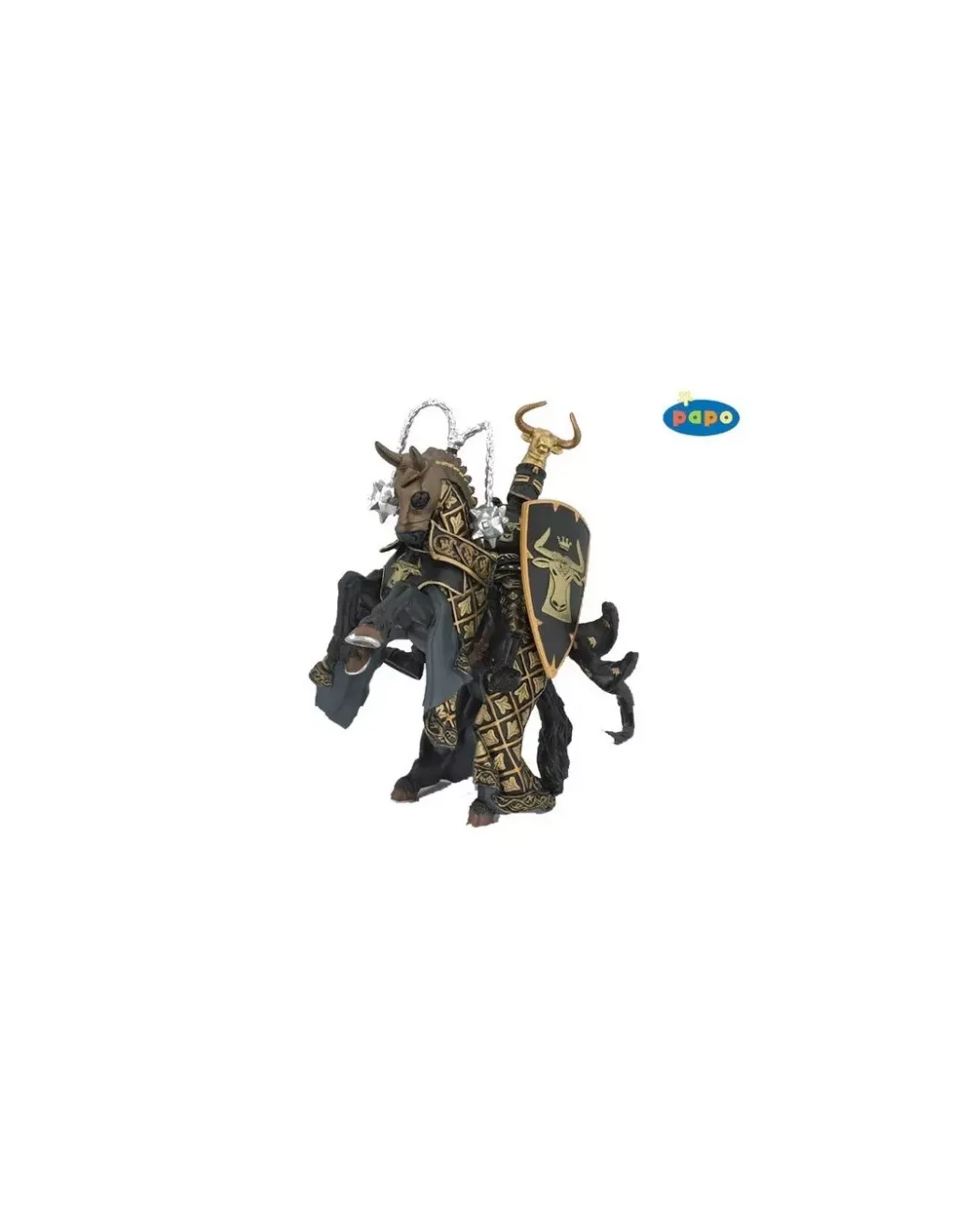 Papo Figurine cheval du maître des armes cimier taureau - New