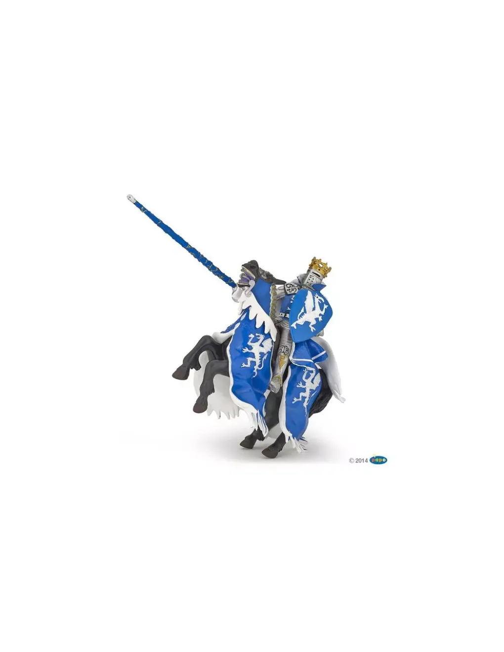 Papo Figurine cheval du roi au dragon bleu - Discount