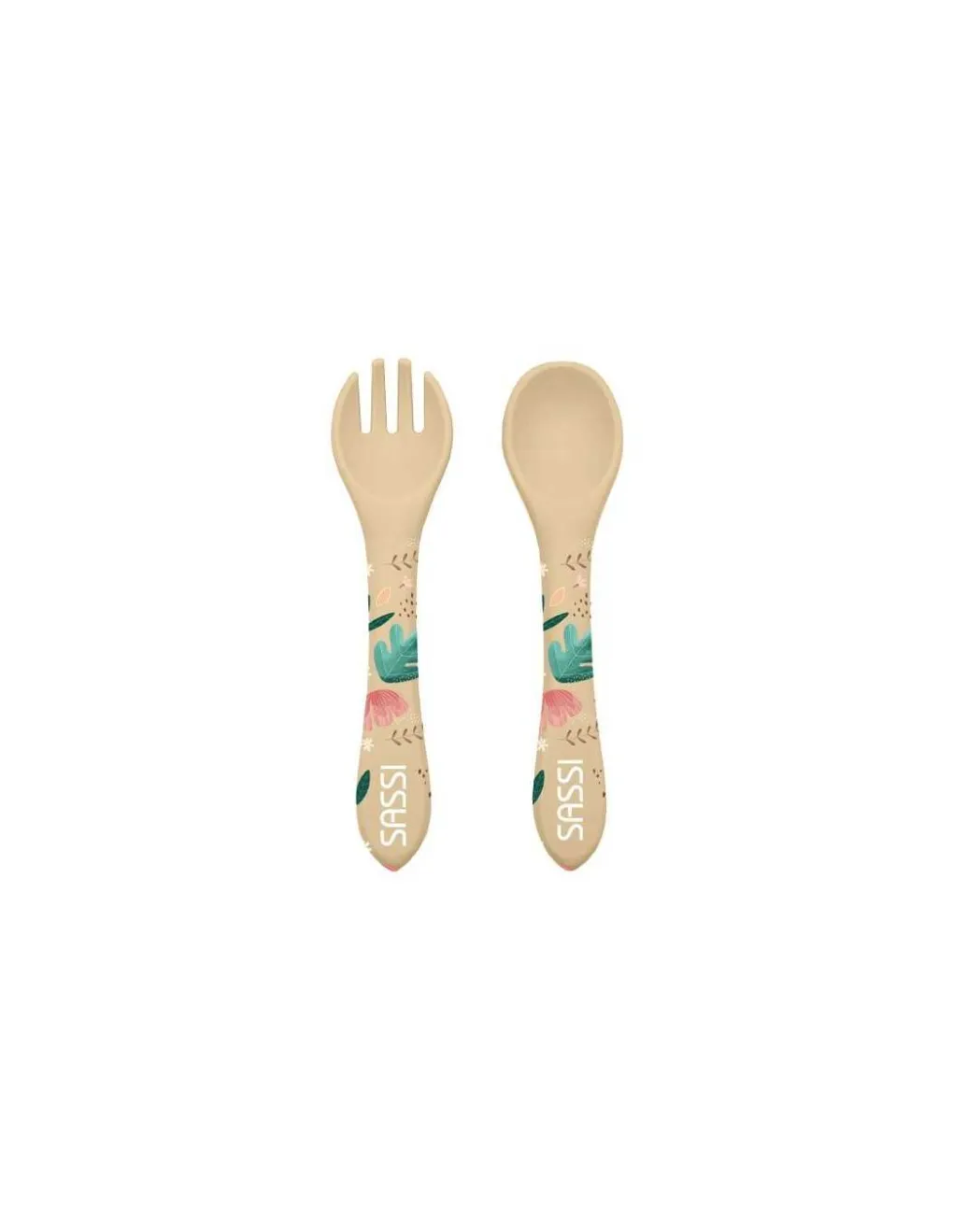 Sassi junior Fourchette et cuillère en silicone Gnawy le paresseux - Sassi Discount