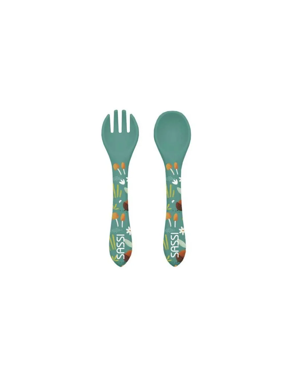 Sassi junior Fourchette et cuillère en silicone Crunchy le renard - Sassi
