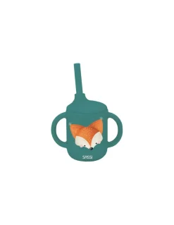 Sassi junior Gobelet avec paille en silicone Crunchy le renard - Sassi New