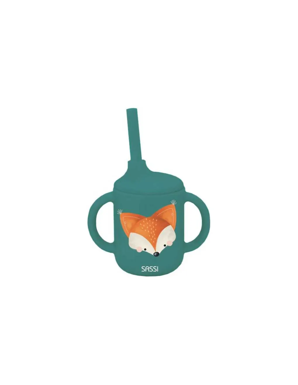 Sassi junior Gobelet avec paille en silicone Crunchy le renard - Sassi New