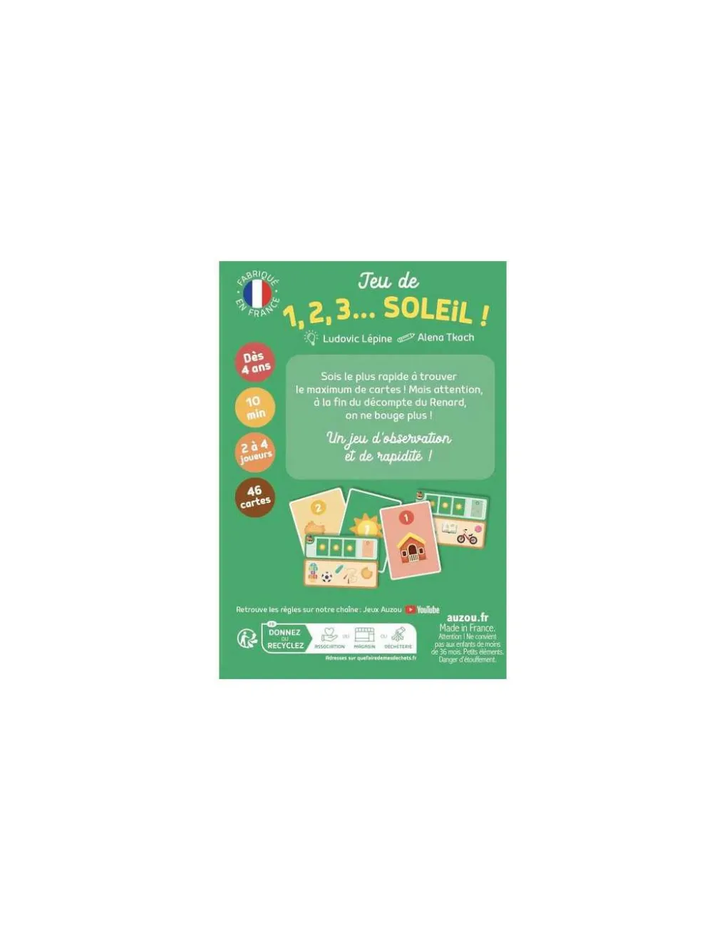Auzou Jeu de cartes 1,2,3 soleil! - Discount