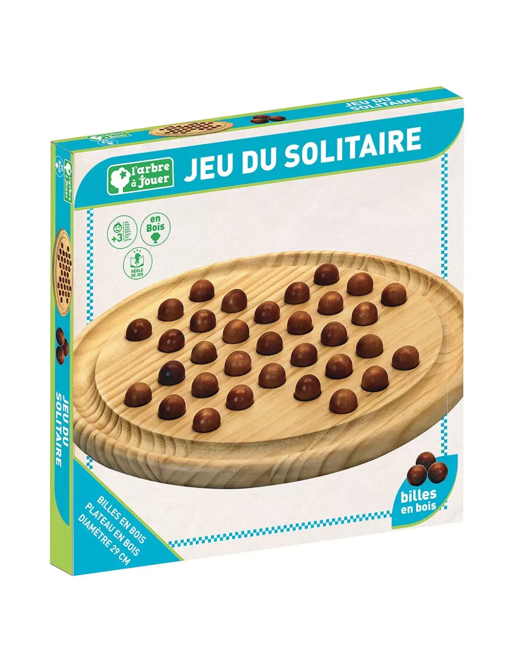 Jeujura Jeu de solitaire en bois Best