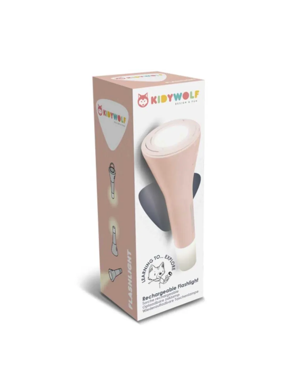 Kidywolf Lampe de poche rose multi-fonction Kidytorche -
