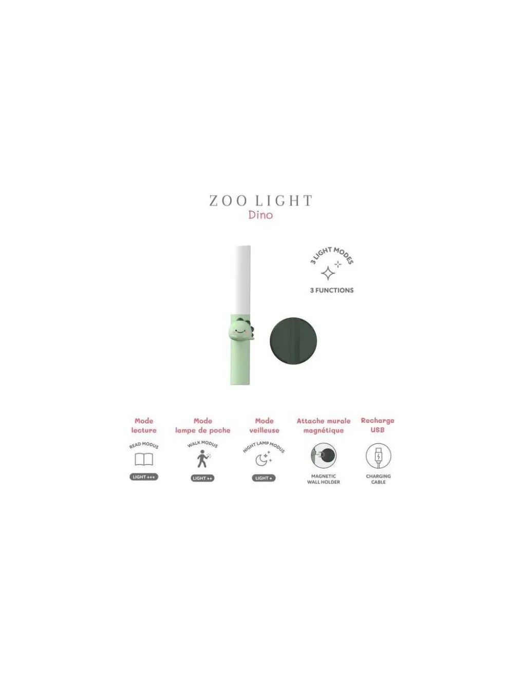 The Zoofamily Lampe 3-en-1 Zoo Light Dinosaure - Sale