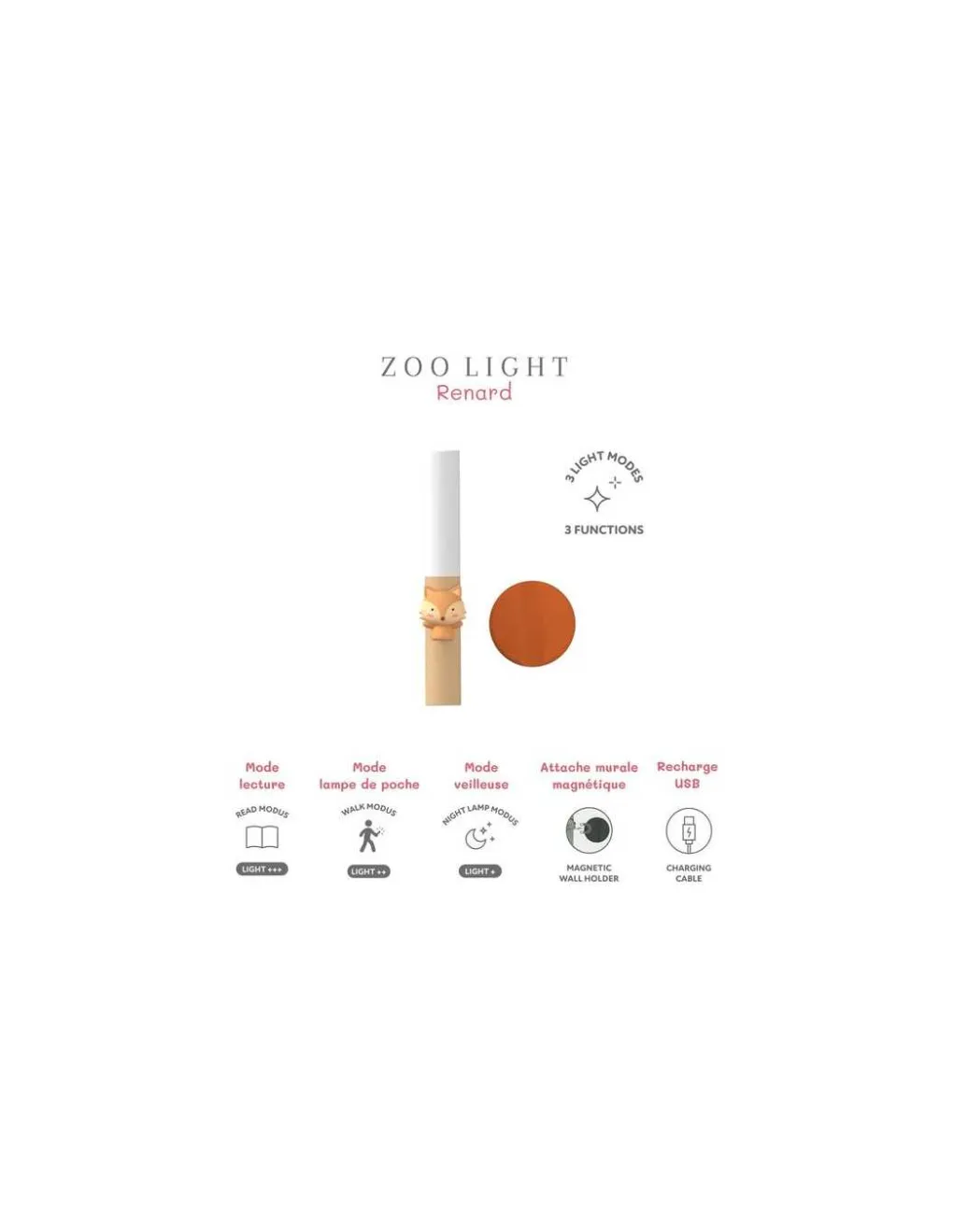 The Zoofamily Lampe 3-en-1 Zoo Light Renard - Best