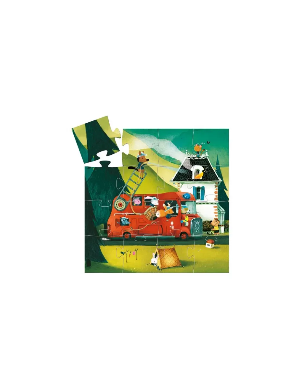 Djeco Le camion de pompier puzzle 16 pièces - Online