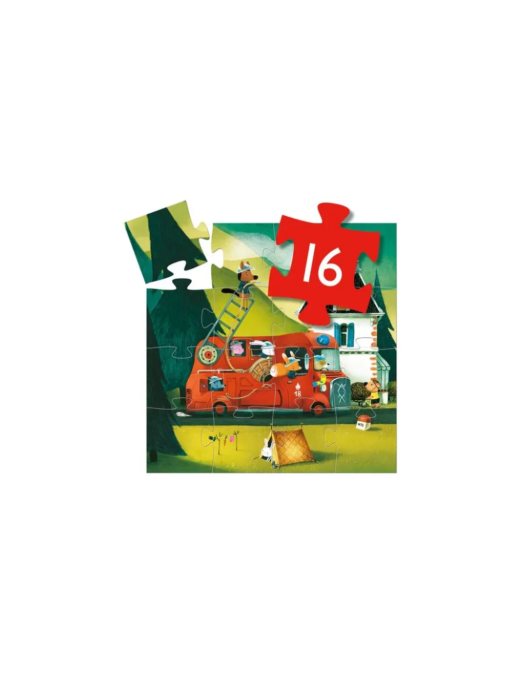 Djeco Le camion de pompier puzzle 16 pièces - Online
