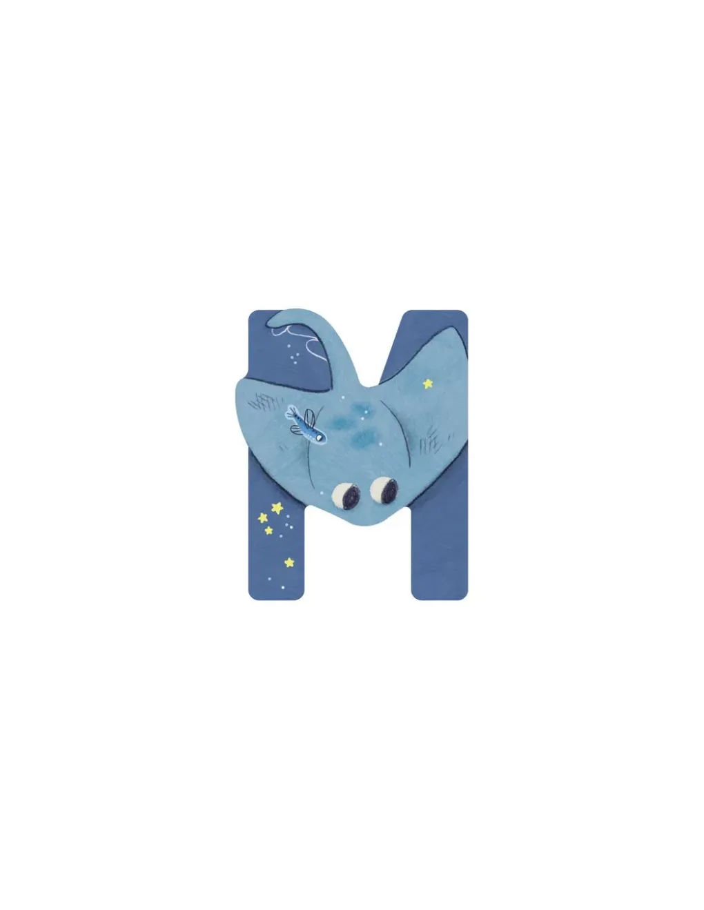Moulin Roty Lettre M bleu en bois - New