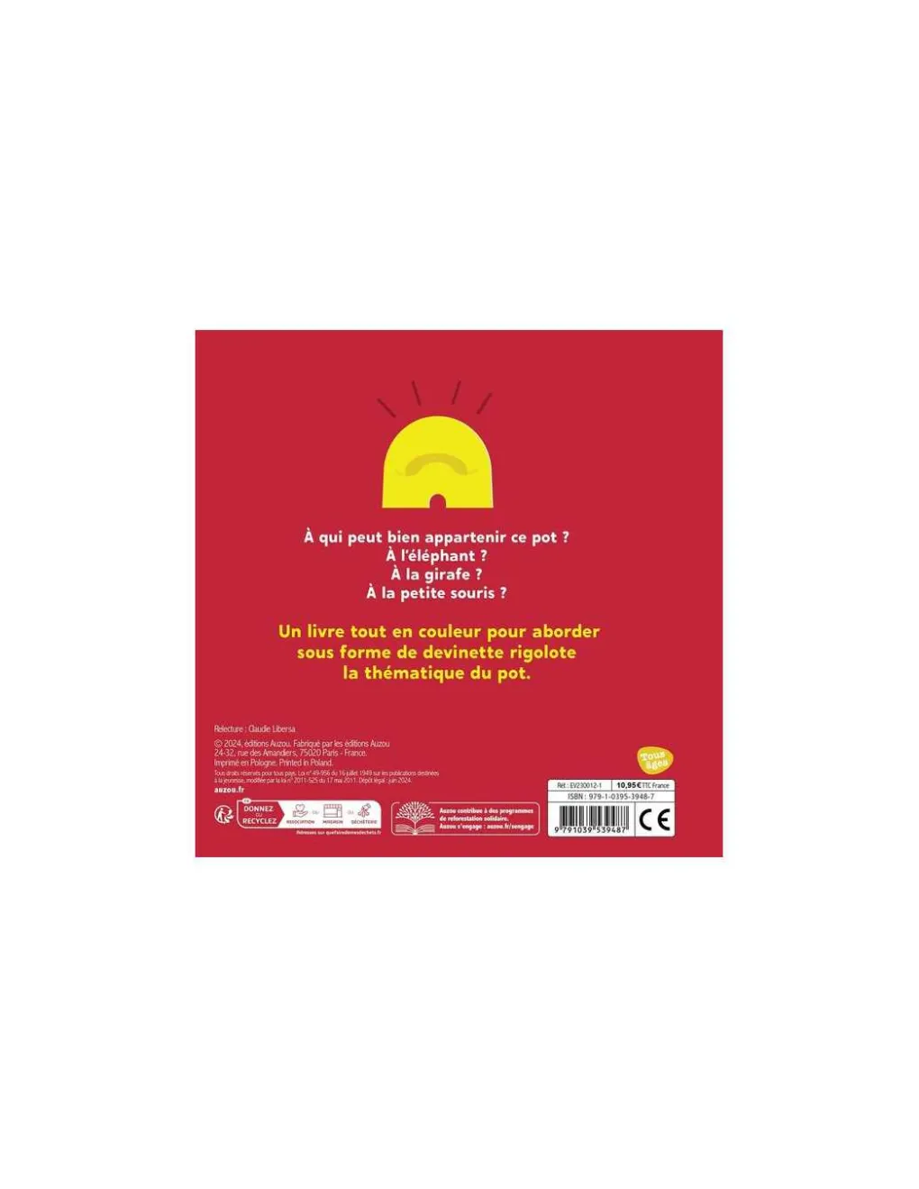 Auzou Livre A qui est ce pot? - Clearance