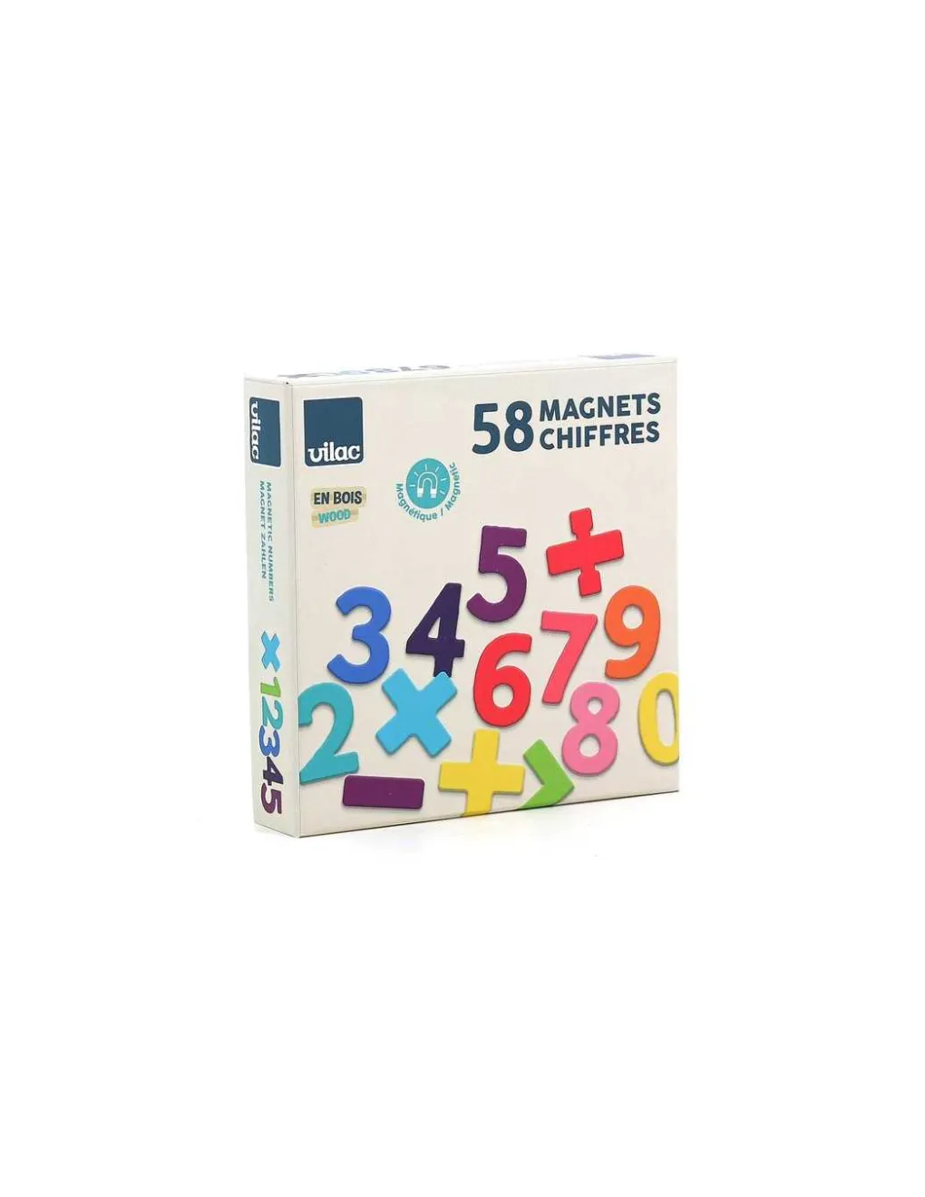 Vilac Magnets chiffres bois 58 pièces - Outlet