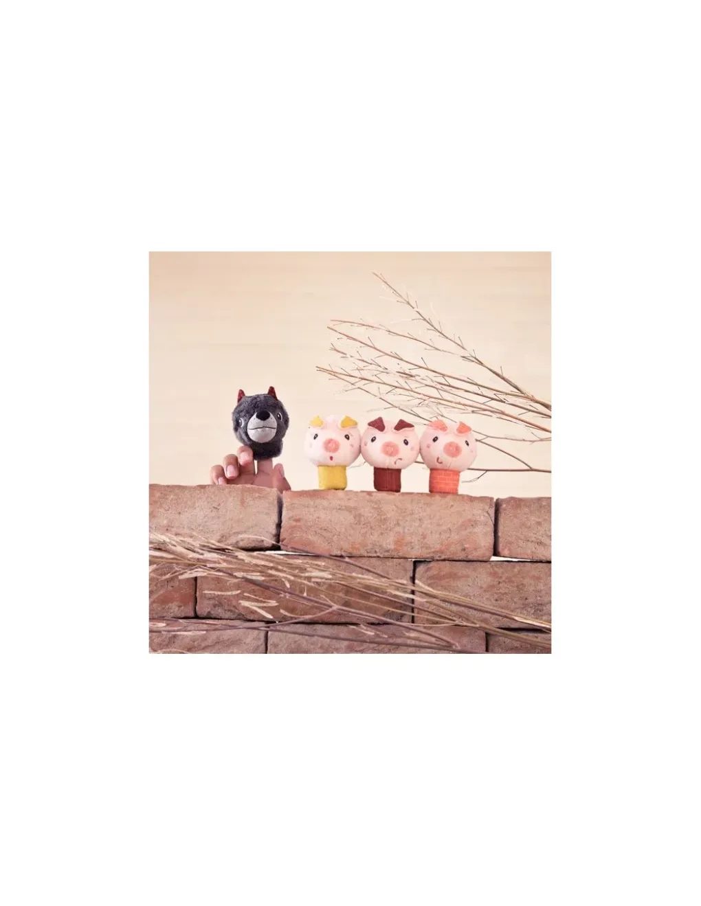 Lilliputiens Marionnettes à doigt Les trois petits cochons -
