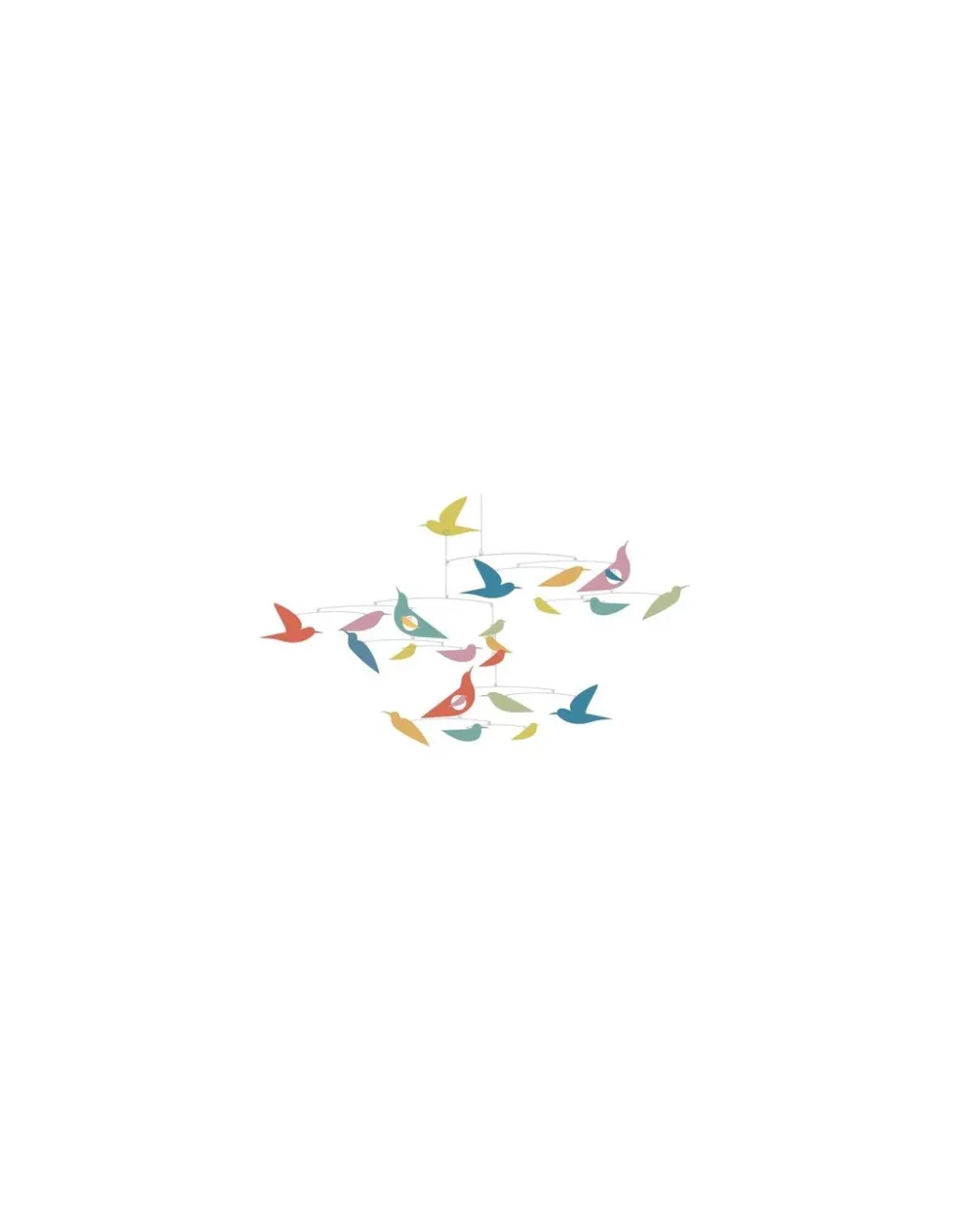 Little Big Room by Djeco Mobile en papier oiseaux multicolores - Djeco Discount