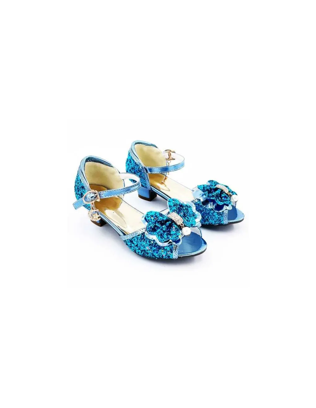 Labay Mules à Nœuds et Paillette bleu 5 - 7 ans - Hot