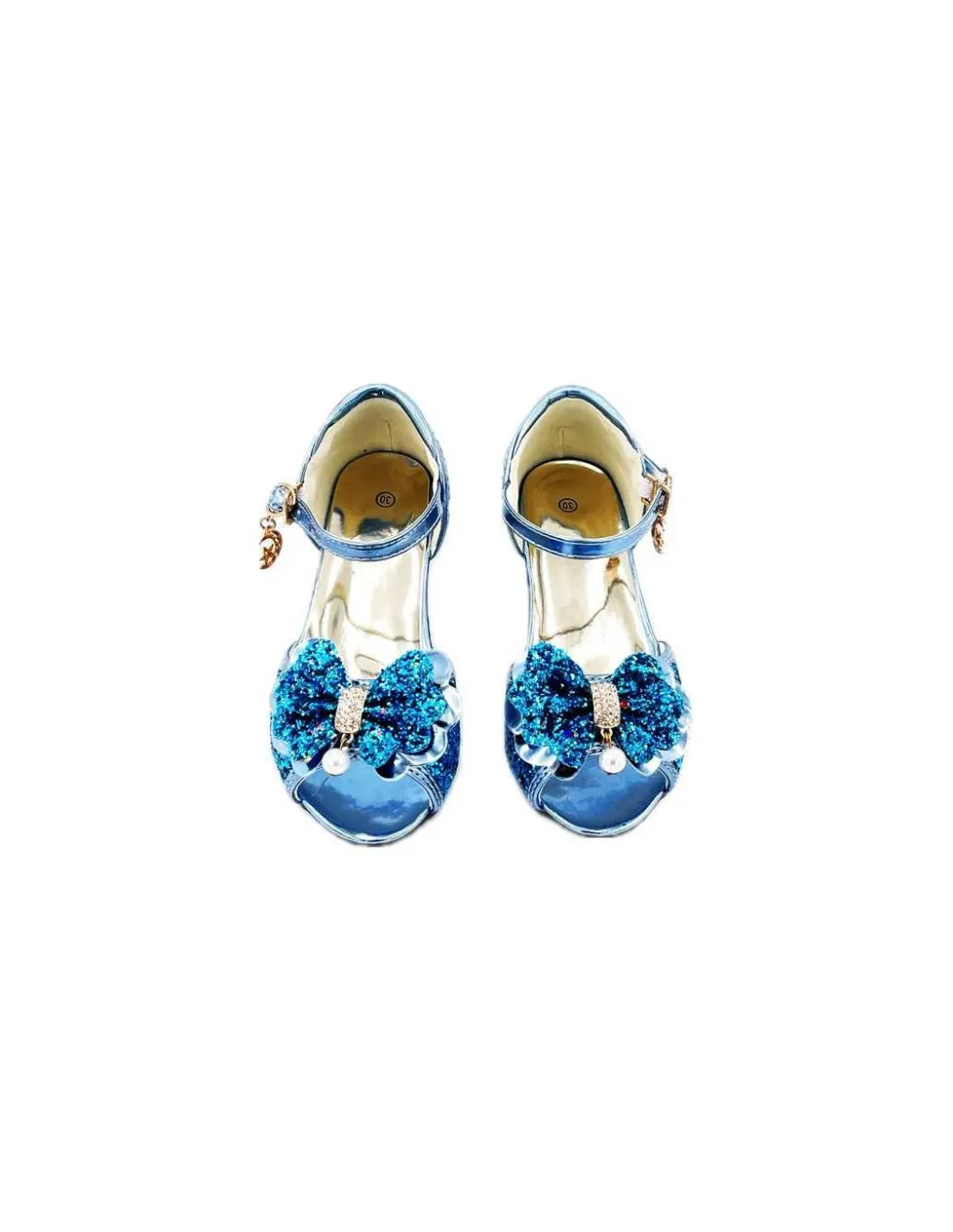 Labay Mules à Nœuds et Paillette bleu 5 - 7 ans - Hot
