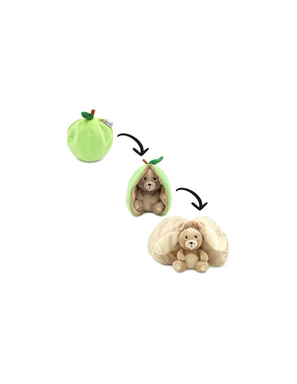 Les Deglingos Peluche Crocket le chien pomme - Flipetz by Déglingos New