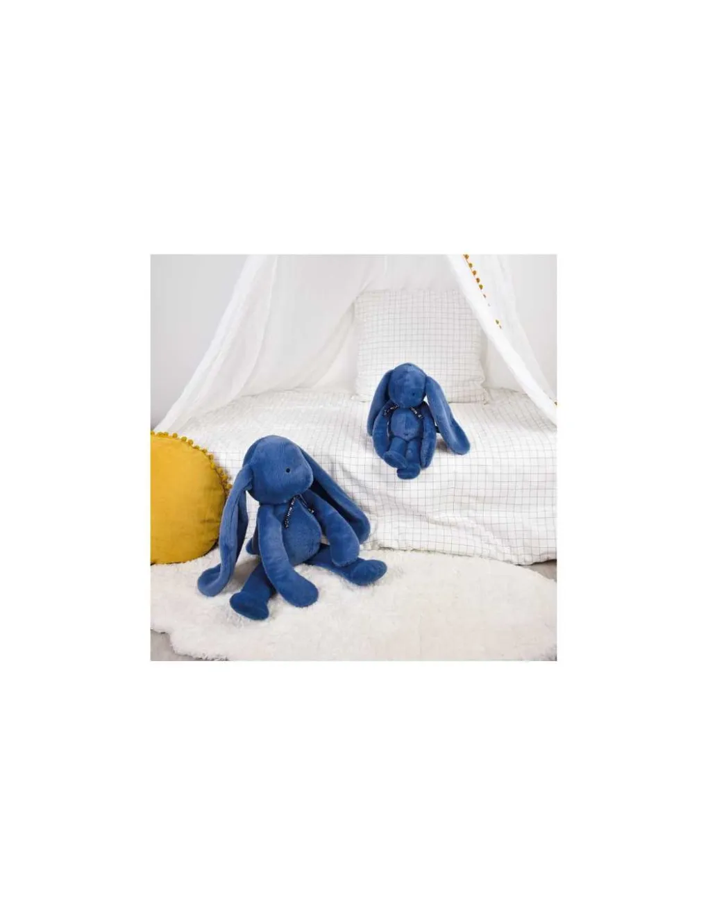 Mailou Tradition Peluche Lapin Méloé 37 cm bleu intense - Maïlou Tradition Outlet