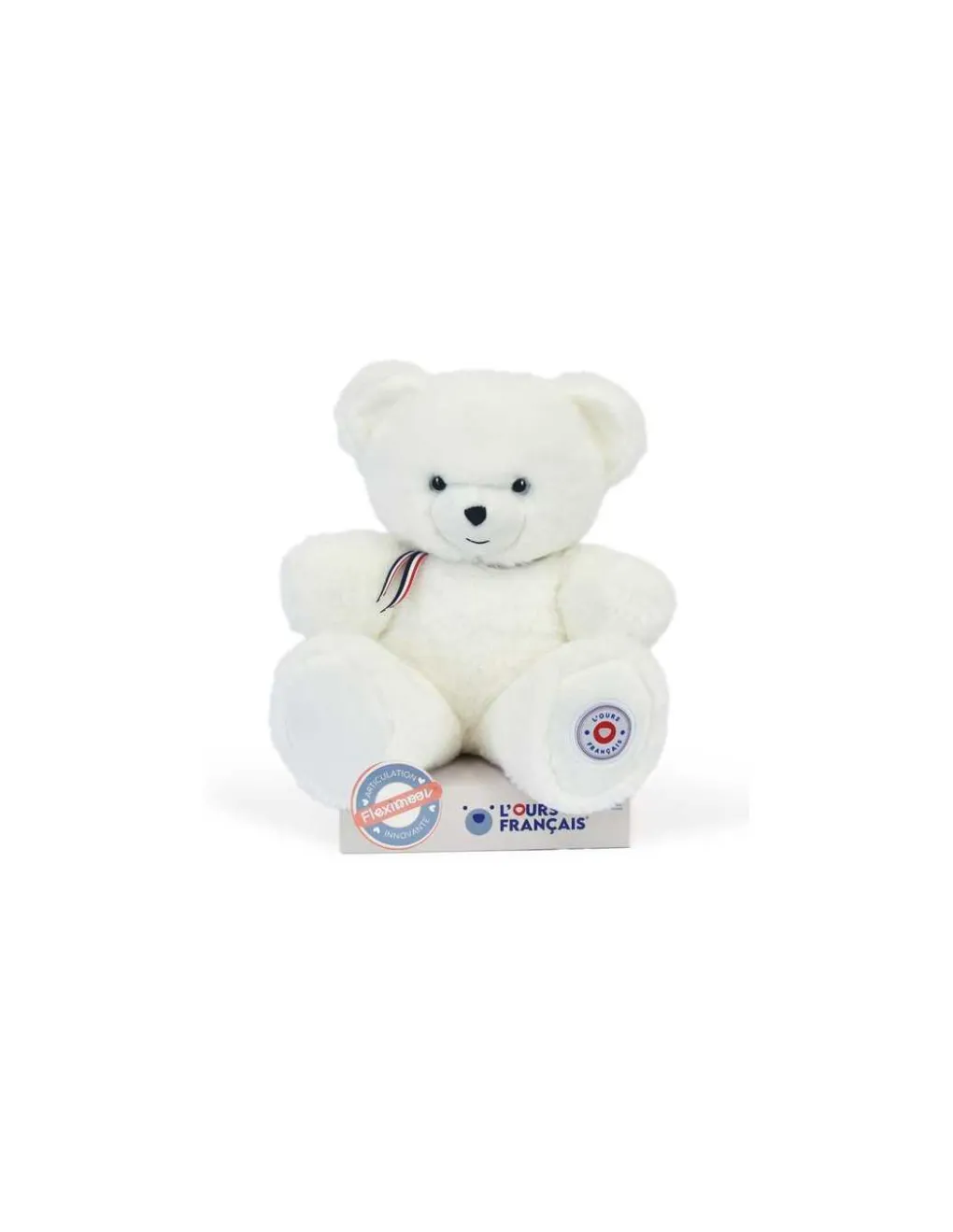 L'Ours Francais Peluche L'ours français 35 cm blanc flocon Discount