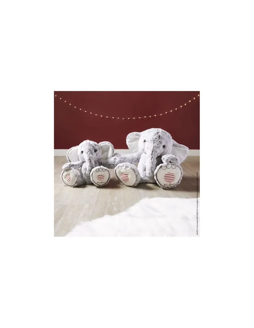 Kaloo Peluche éléphant Noa 38 cm - Rouge New