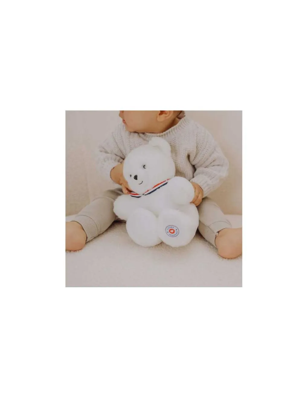 L'Ours Francais Peluche petit ours blanc L'ours français 25 cm Discount
