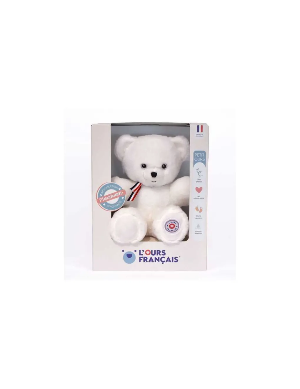 L'Ours Francais Peluche petit ours blanc L'ours français 25 cm Discount