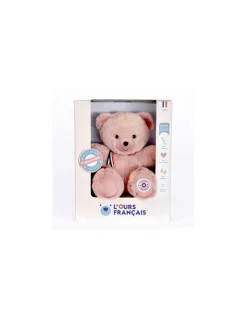 L'Ours Francais Peluche petit ours rose poudré L'ours français 25 cm New