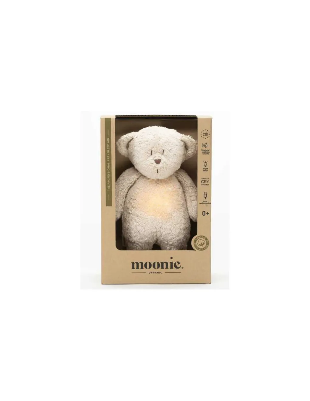 Moonie Peluche veilleuse musicale ourson Sable - Hot