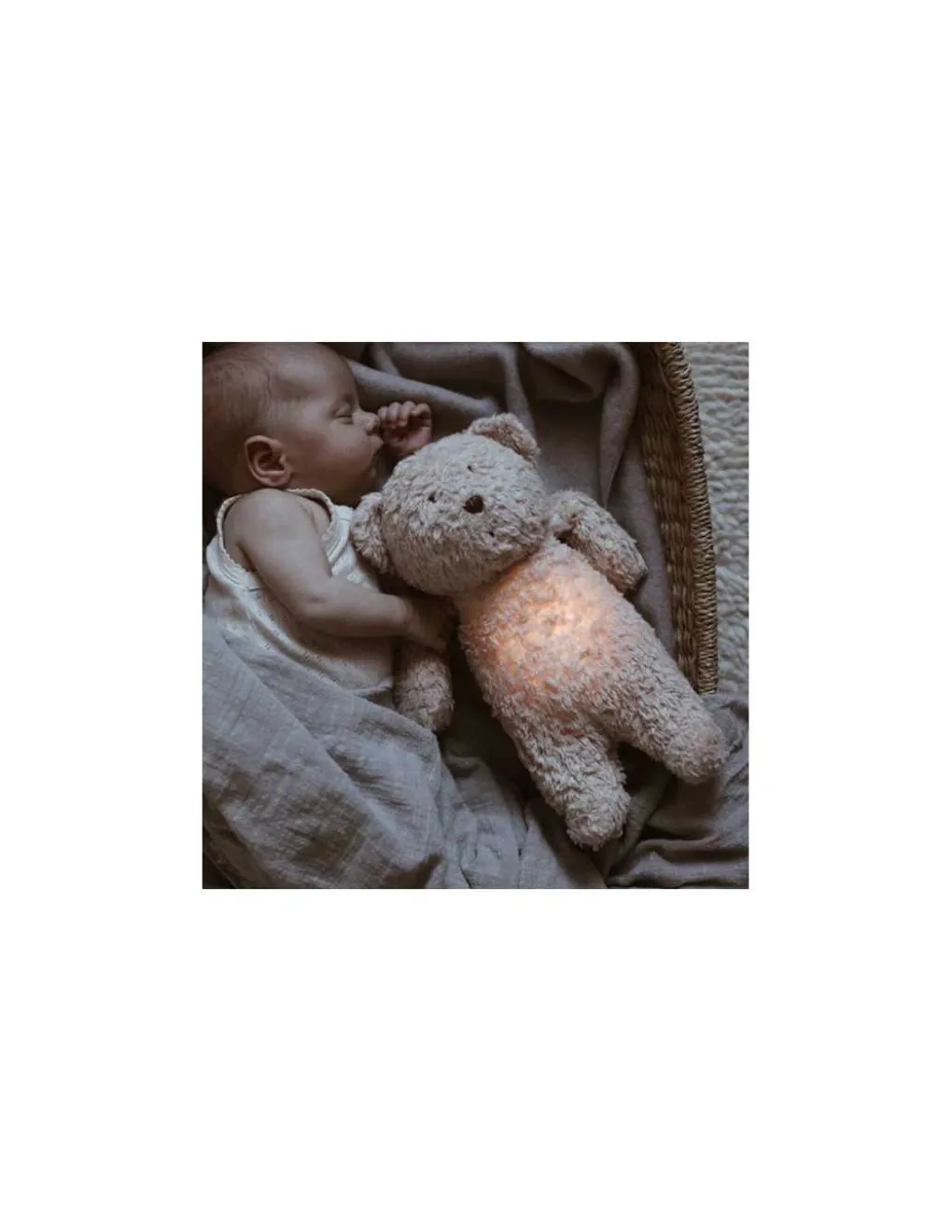 Moonie Peluche veilleuse musicale ourson Sable - Hot