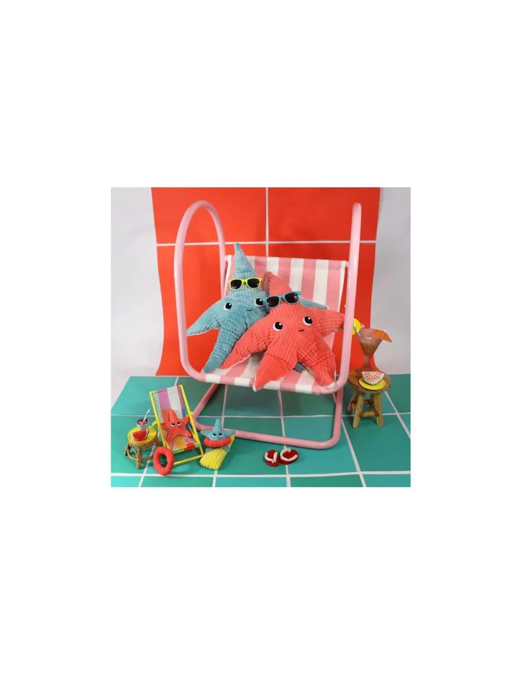 Les Deglingos Peluche Wahou l'étoile de mer corail - Les Ptipotos by Déglingos Online
