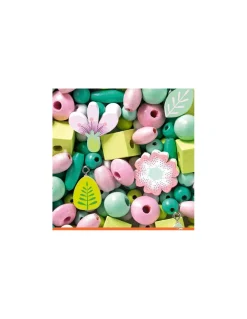 Djeco Perles en bois feuilles et fleurs - Online
