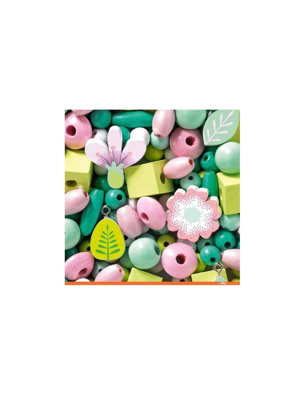 Djeco Perles en bois feuilles et fleurs - Online