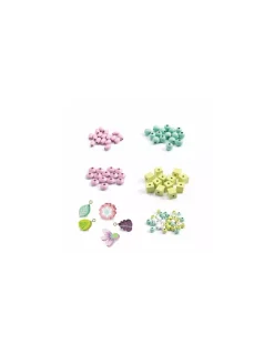 Djeco Perles en bois feuilles et fleurs - Online