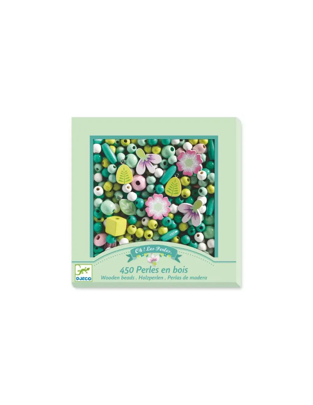 Djeco Perles en bois feuilles et fleurs - Online
