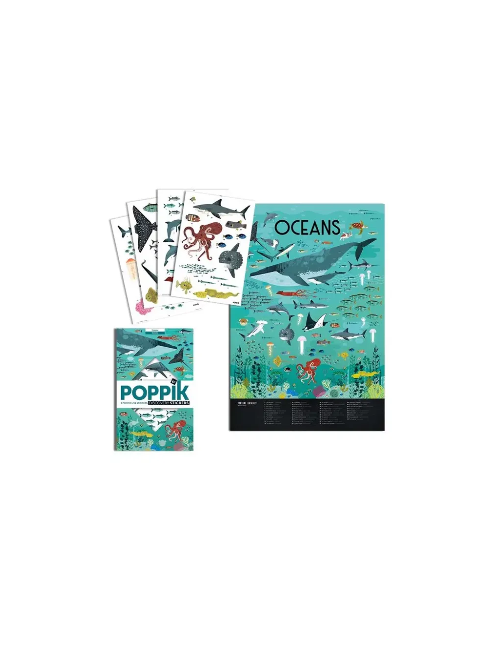 Poppik Poster en stickers océans - Clearance