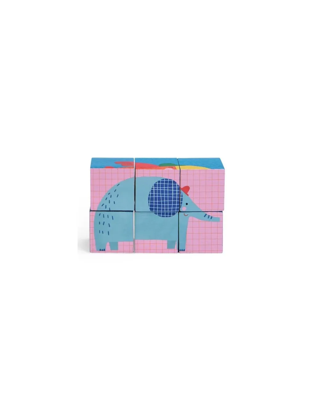 Moulin Roty Puzzle 6 cubes Les toupitis -