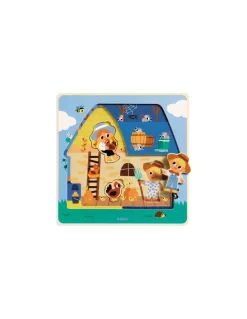 Djeco Puzzle 3 niveaux Chez Moo -